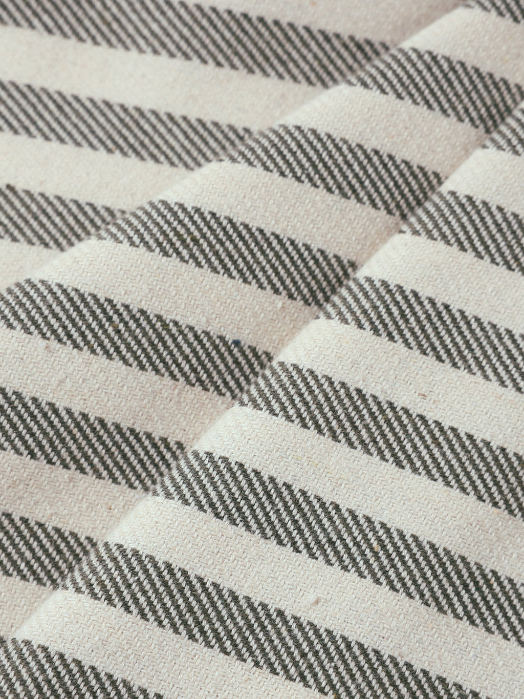 Men's Cream Loose Fit Vertical Stripes Casual Trousers