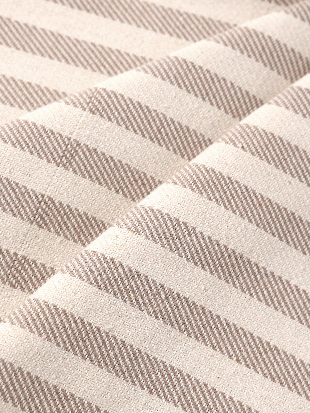 Men's Cream Loose Fit Vertical Stripes Casual Trousers