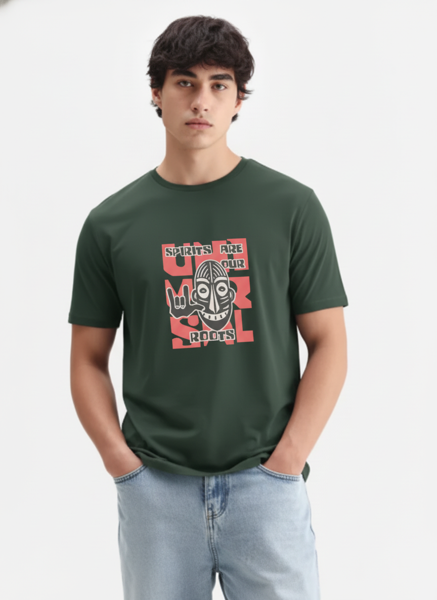 Men Cotton Tribal T-Shirt