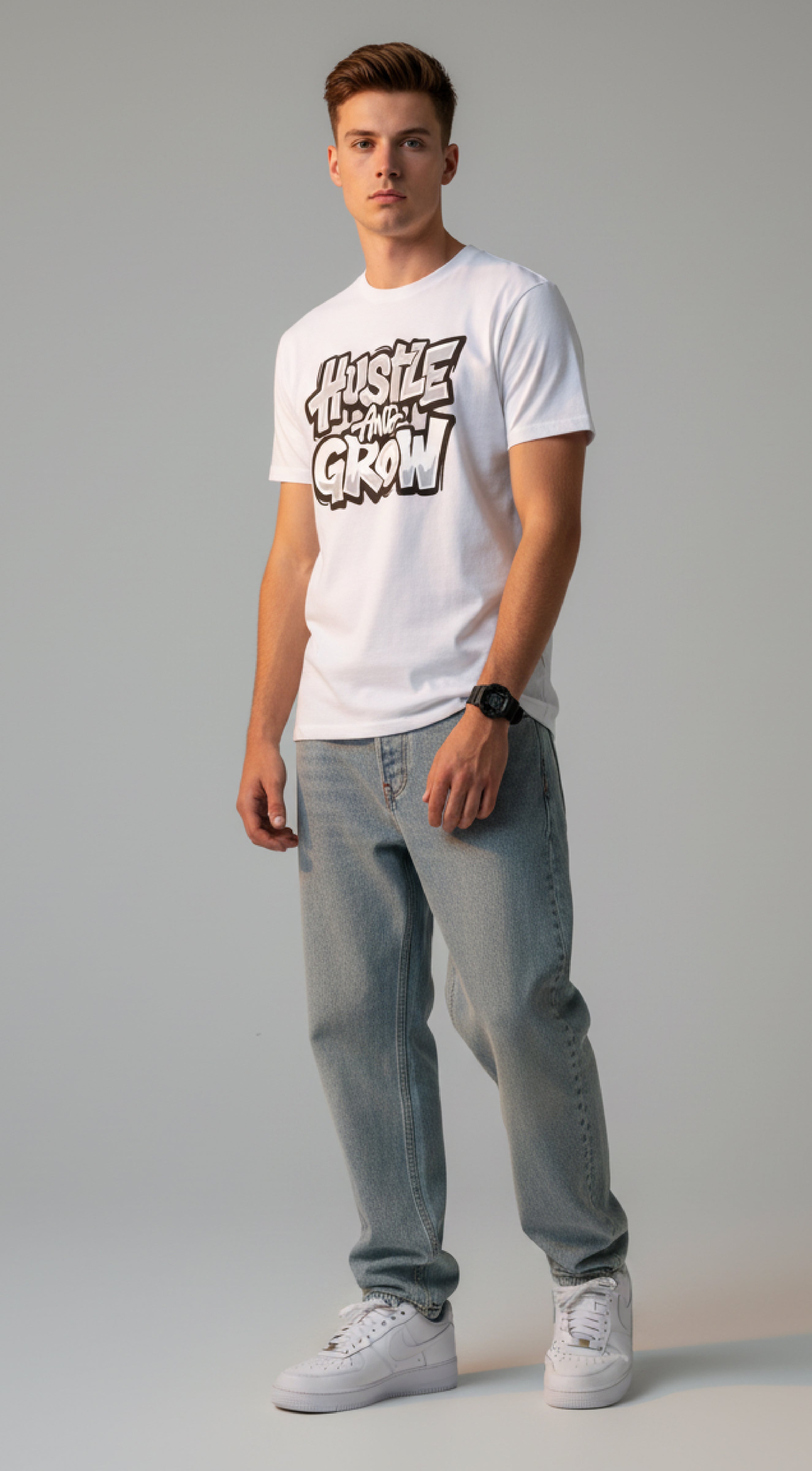 Men Printed White Cotton Tshirt