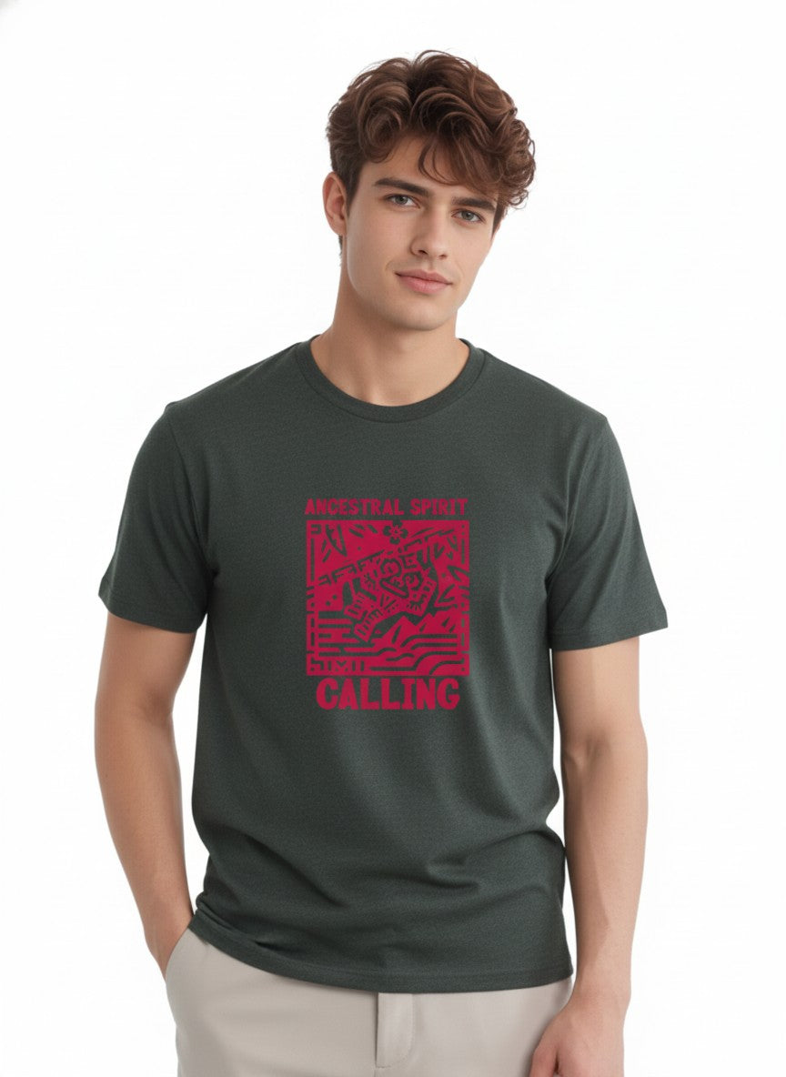 Men Cotton Tribal T-Shirt