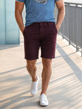 Men's Maroon Slim Fit Solid Casual Shorts