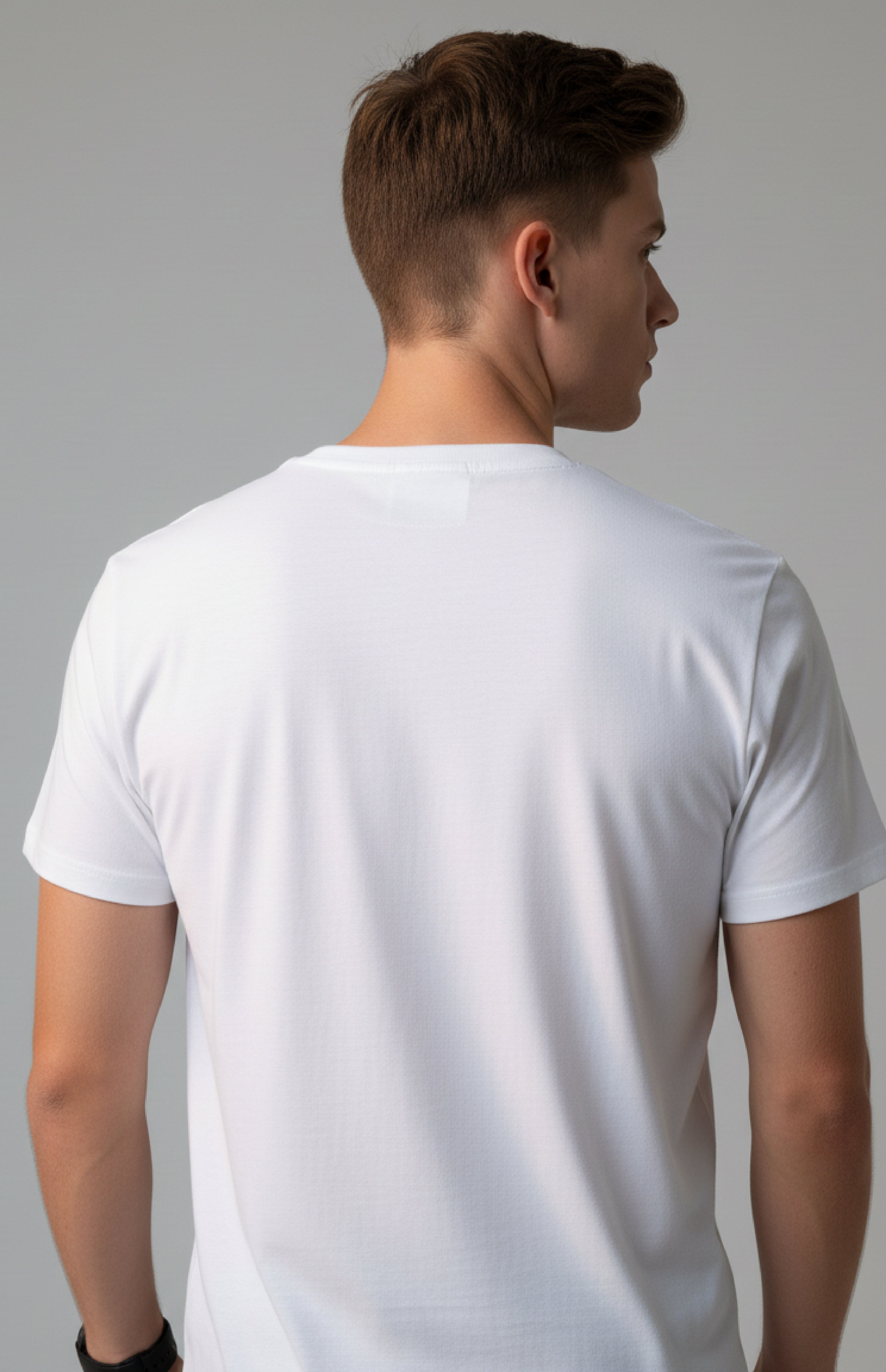 Men Printed White Cotton Tshirt