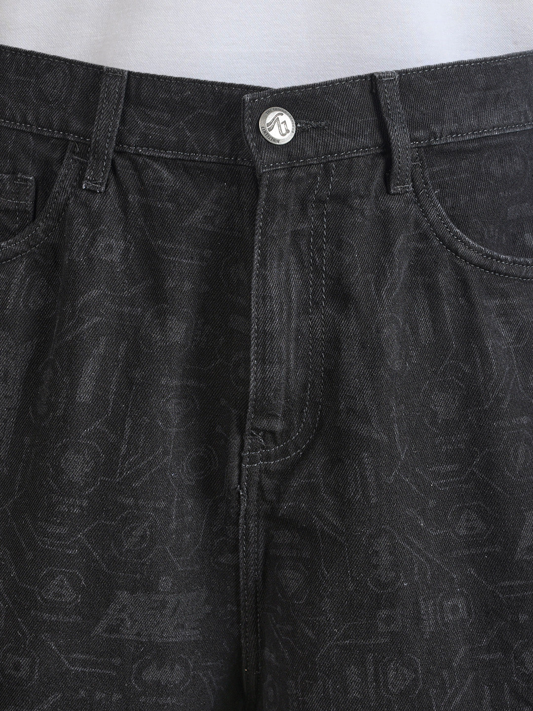 Men's Black Relaxed Fit  Tom And Jerry Character Shorts