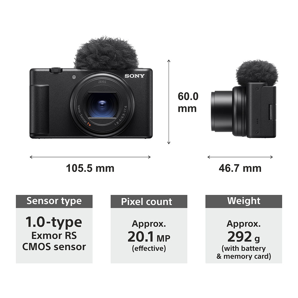 Sony ZV-1 II Vlog Camera for Content Creators & Vloggers with 18-50mm Wide-angle Zoom Lens | Compact Camera with Strong Image Stabilisation | Accurate Autofocus | Cinematic Vlog Setting