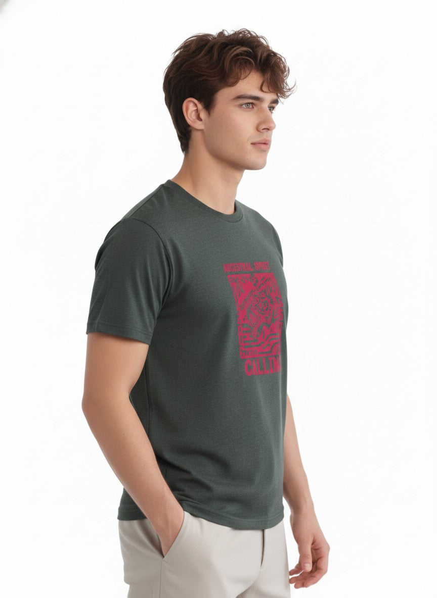 Men Cotton Tribal T-Shirt