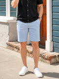 Men's Blue Slim Fit Solid Casual Shorts