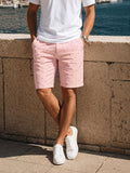 Men's Silver Slim Fit Solid Casual Shorts
