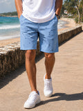 Men's Blue Slim Fit Solid Casual Shorts