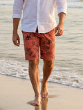 Men's Rust Slim Fit Solid Casual Shorts