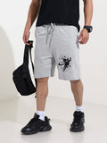 Men's Grey Relaxed Fit Character Superman Printed Shorts
