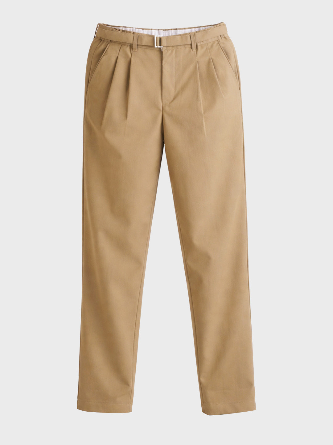 Men's Khaki Relaxed Fit Solid Utility Trousers