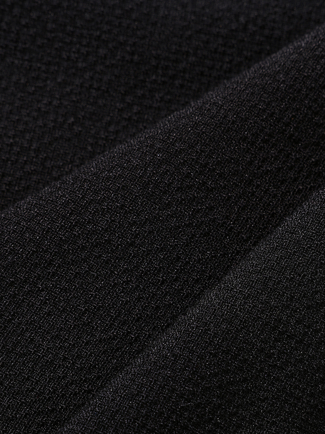 Men's Black Relaxed Fit Textured Casual Trousers
