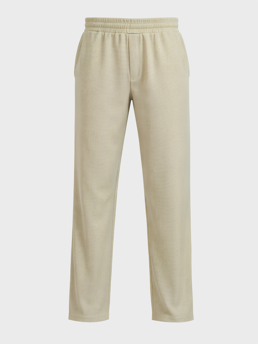 Men's Green Relaxed Fit Textured Utility Trousers