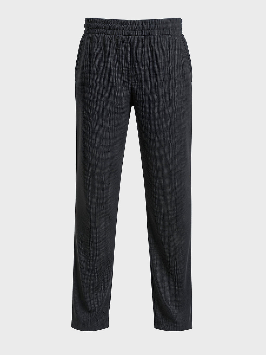 Men's Black Relaxed Fit Textured Utility Trousers