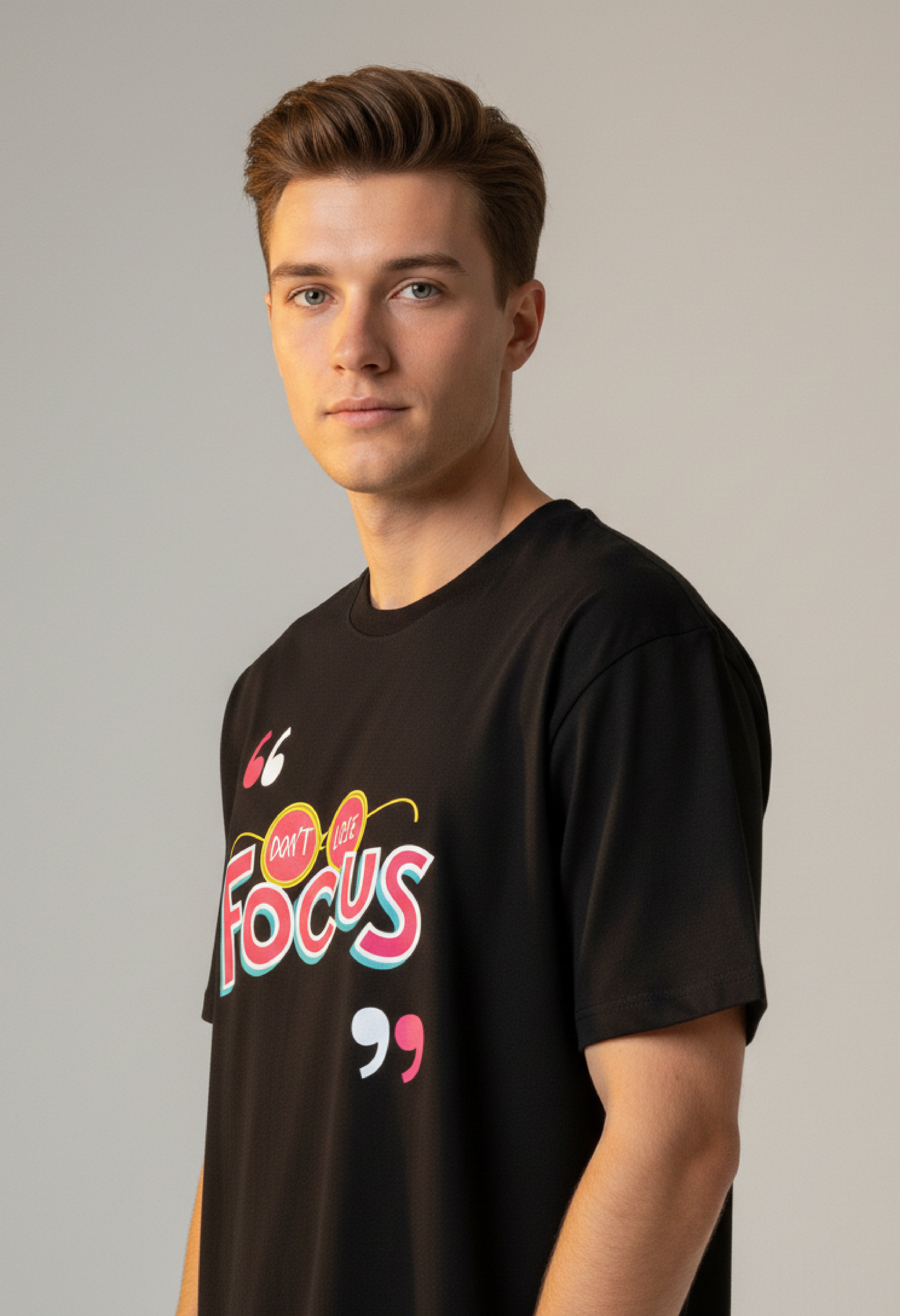 Men Printed Black Cotton Tshirt