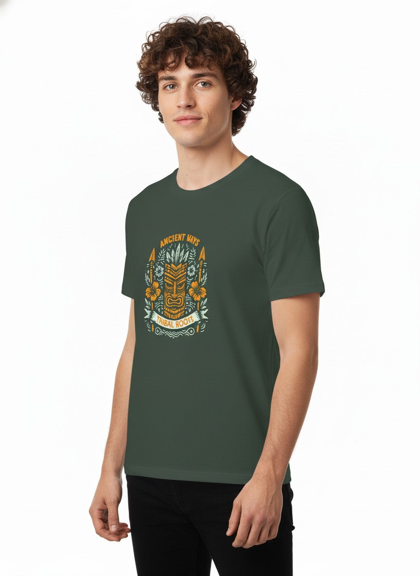 Men Cotton Tribal T-Shirt