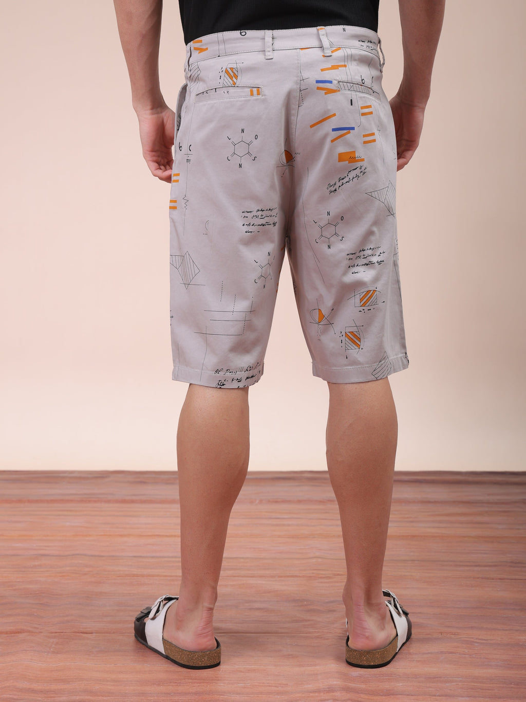 Men's Lilac Hint Relaxed Fit Printed Casual Shorts