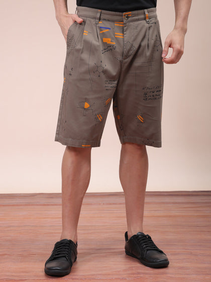 Men's Vetiver Relaxed Fit Printed Casual Shorts