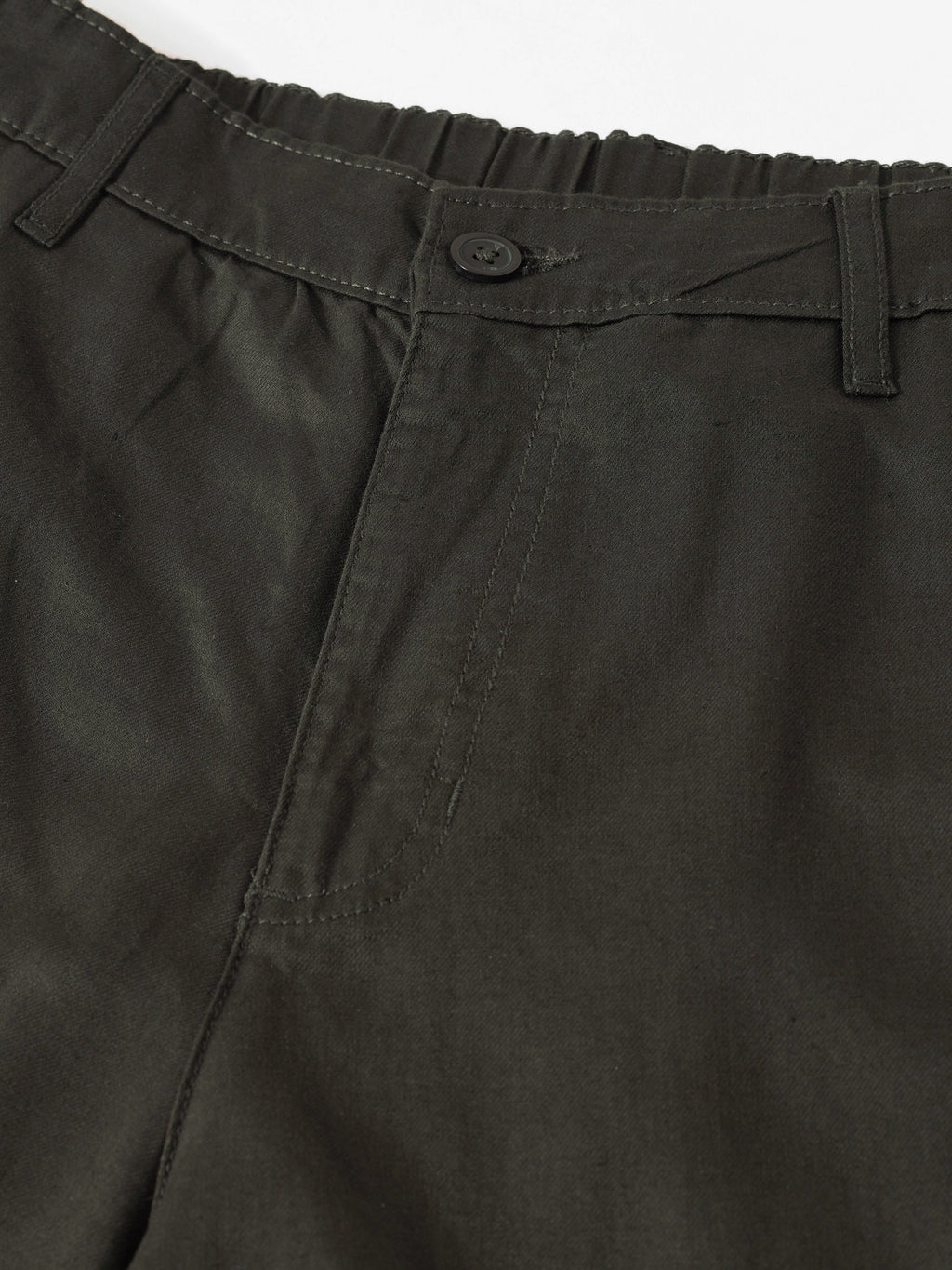 Men's Green Relaxed Fit Solid Casual Trousers