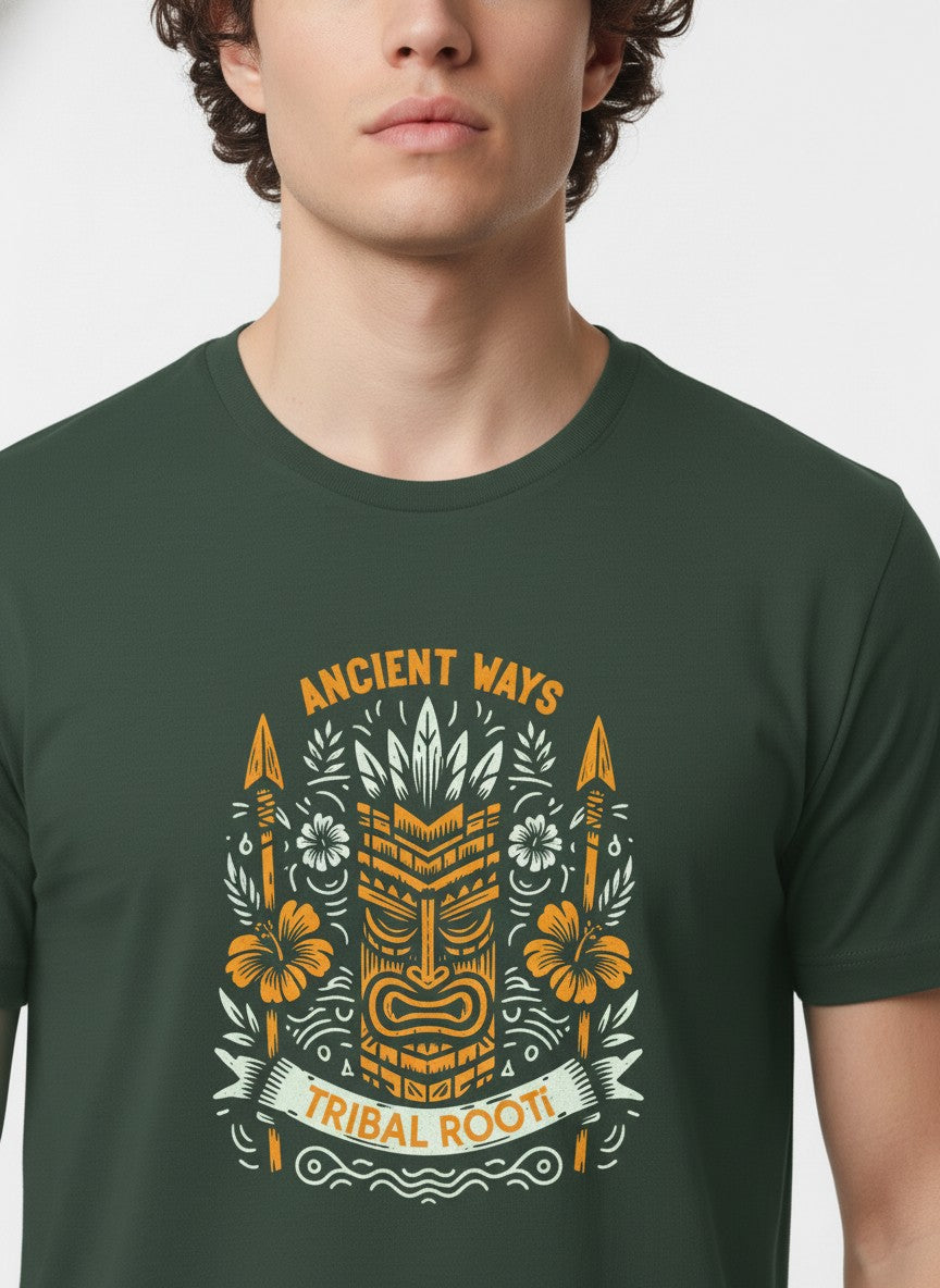 Men Cotton Tribal T-Shirt