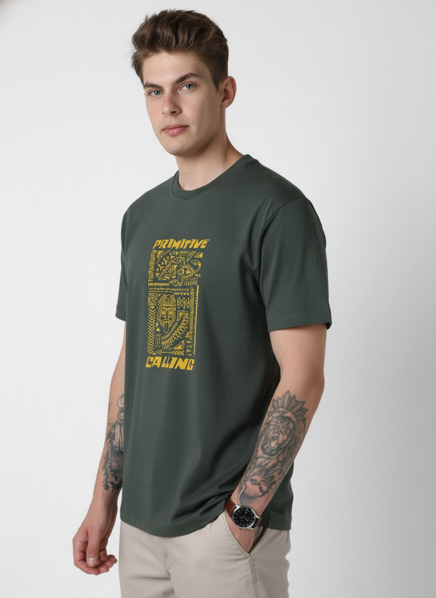 Men Cotton Tribal T-Shirt