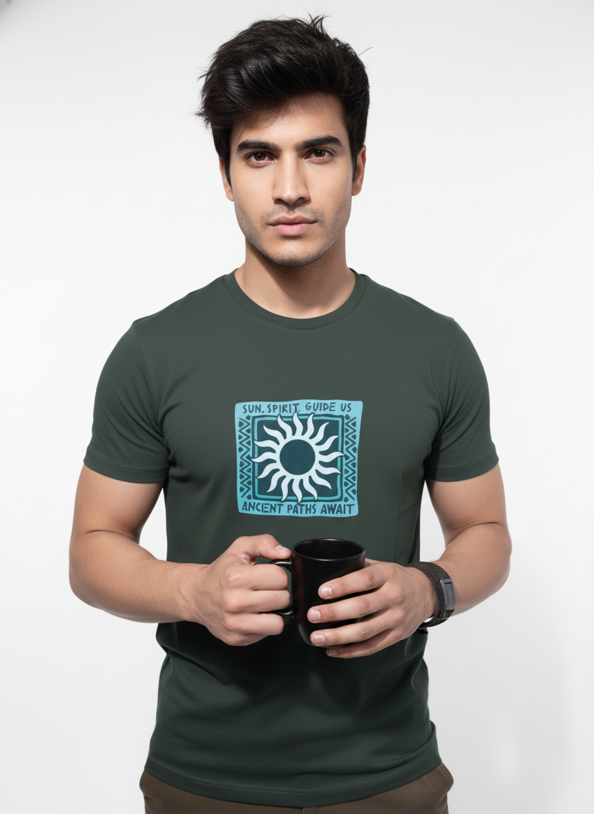 Men Cotton Tribal T-Shirt