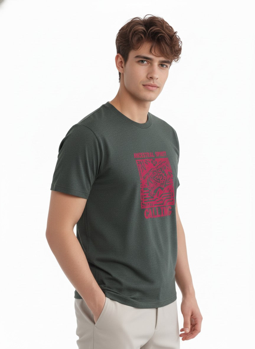 Men Cotton Tribal T-Shirt