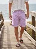 Men's Sea Fog Relaxed Fit Solid Utility Denim Shorts