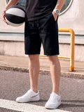 Men's Black Regular Fit Casual Denim Shorts