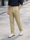 Men's Green Relaxed Fit Solid Casual Trousers