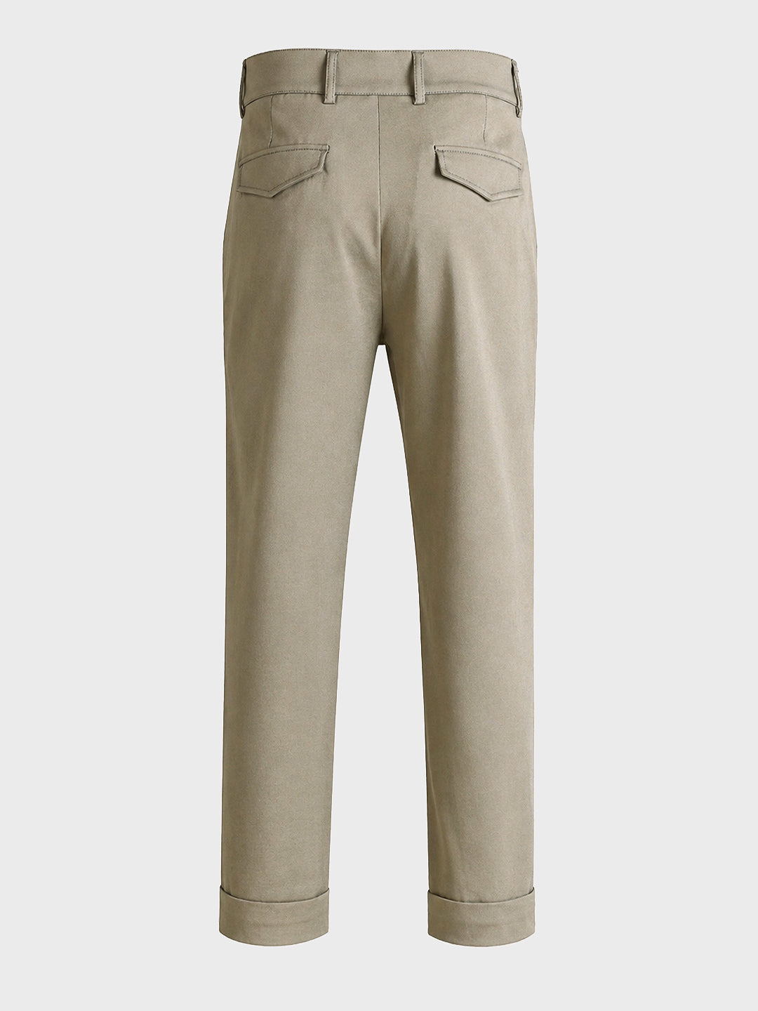 Men's Green Relaxed Fit Solid Casual Trousers