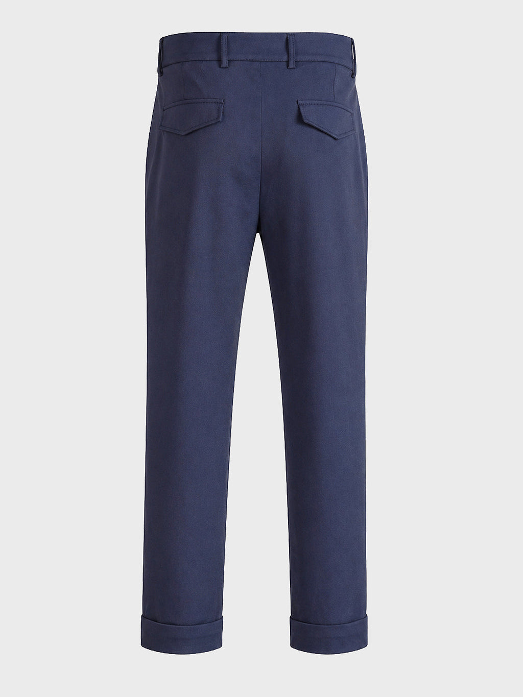 Men's Blue Relaxed Fit Solid Casual Trousers
