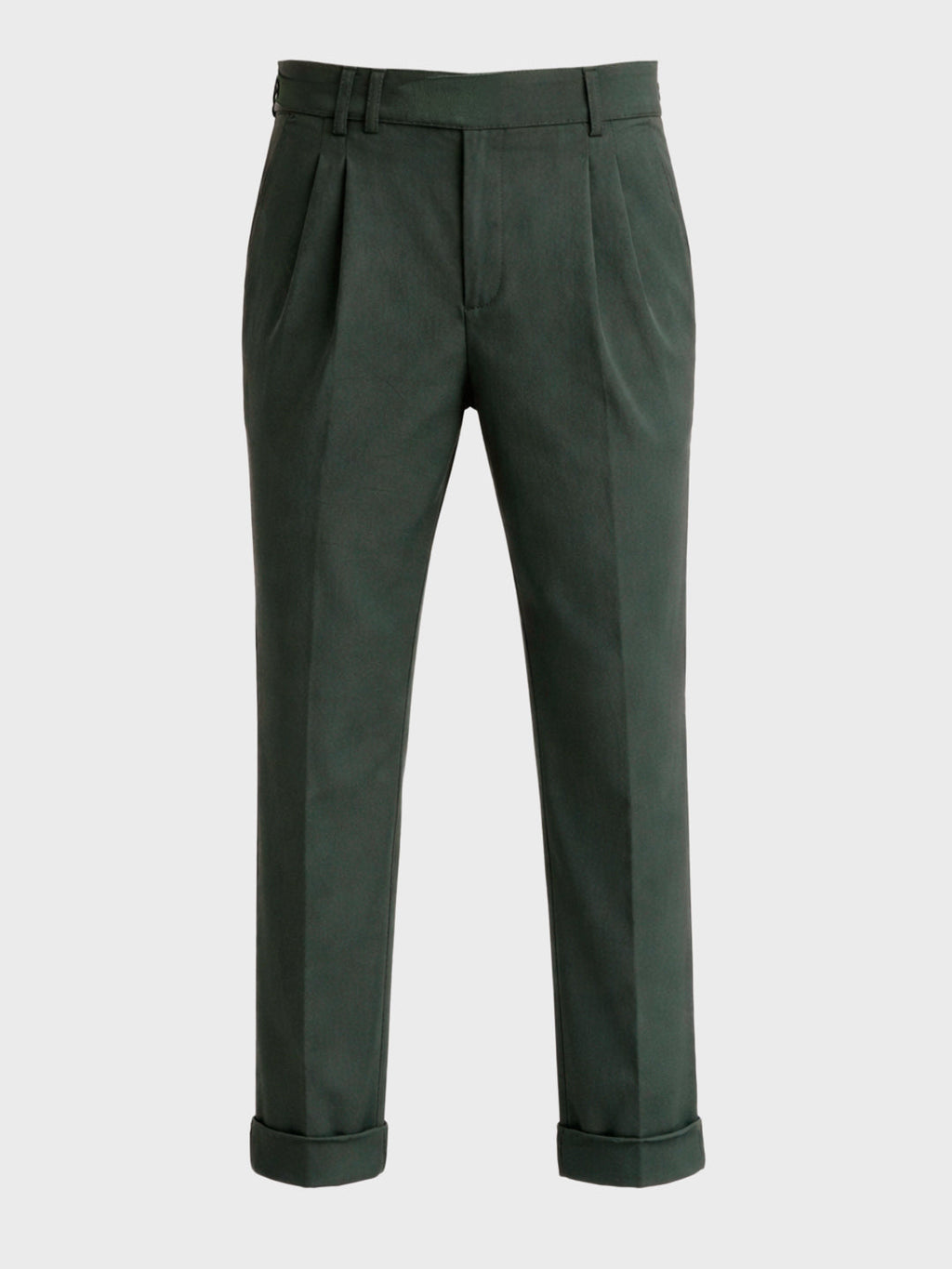 Men's Green Relaxed Fit Solid Casual Trousers