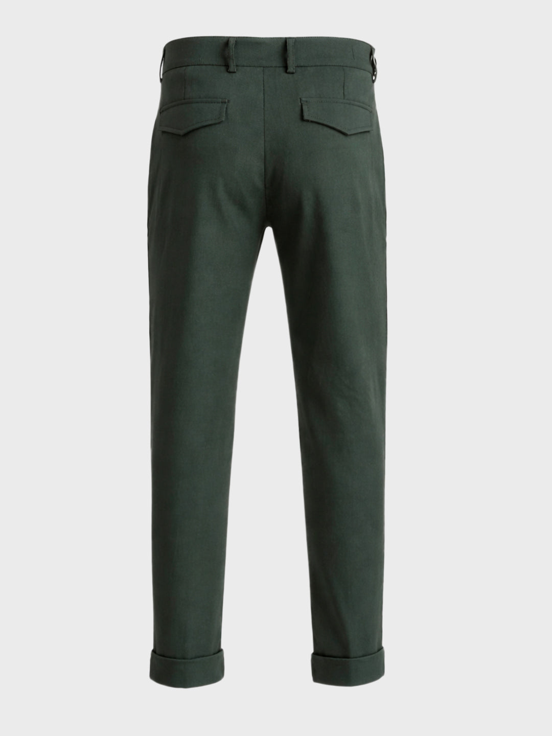Men's Green Relaxed Fit Solid Casual Trousers