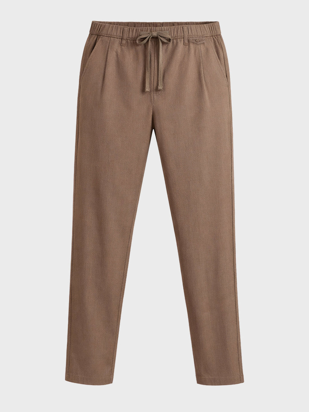 Men's Khaki Regular Fit Solid Casual Trousers