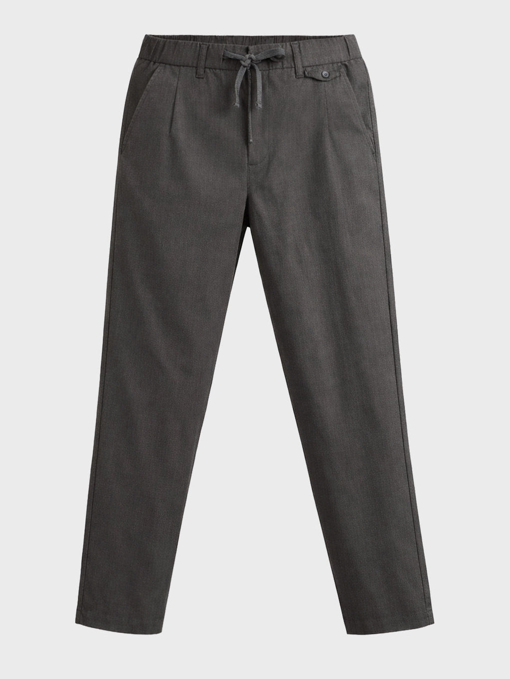 Men's Grey Regular Fit Solid Casual Trousers
