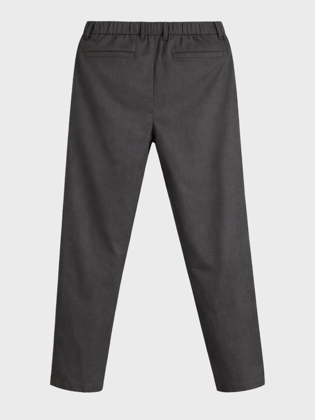 Men's Grey Regular Fit Solid Casual Trousers