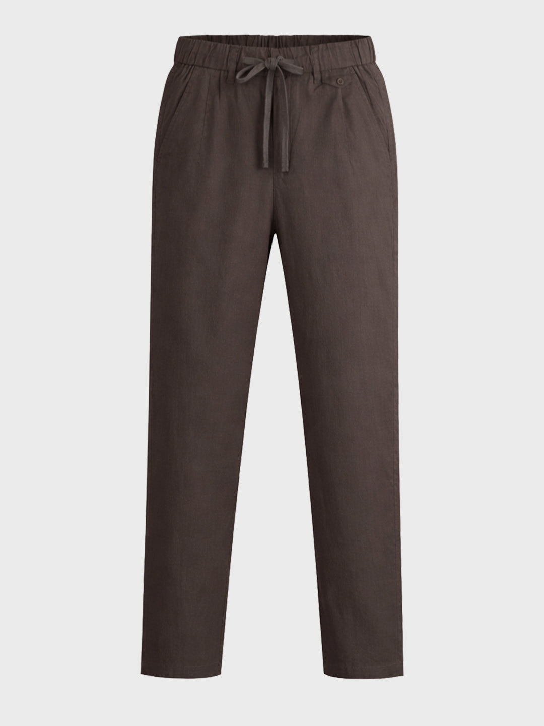 Men's Olive Regular Fit Solid Casual Trousers