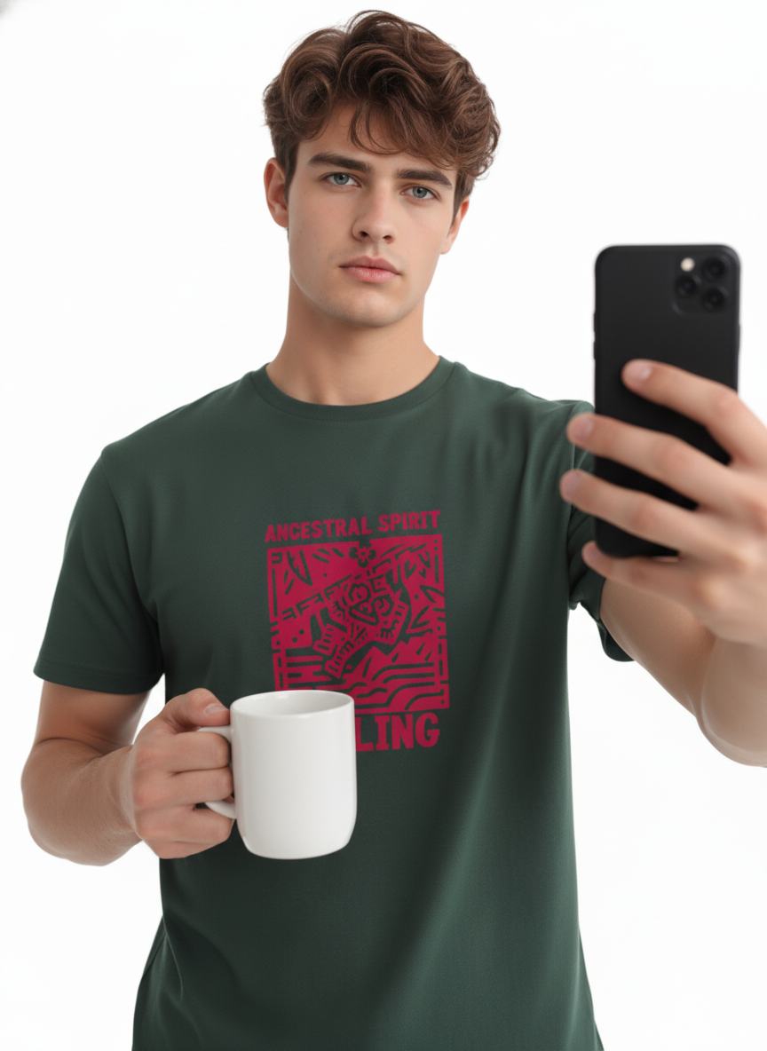 Men Cotton Tribal T-Shirt