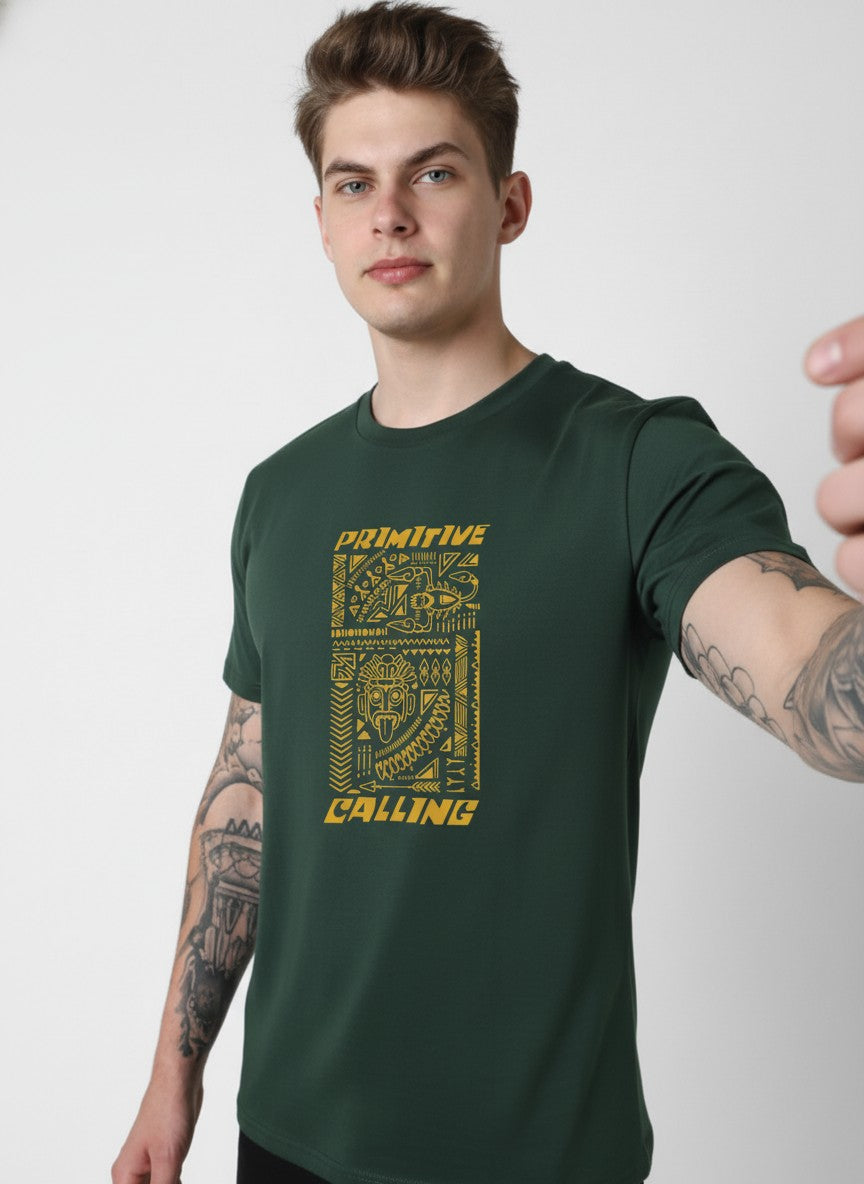 Men Cotton Tribal T-Shirt