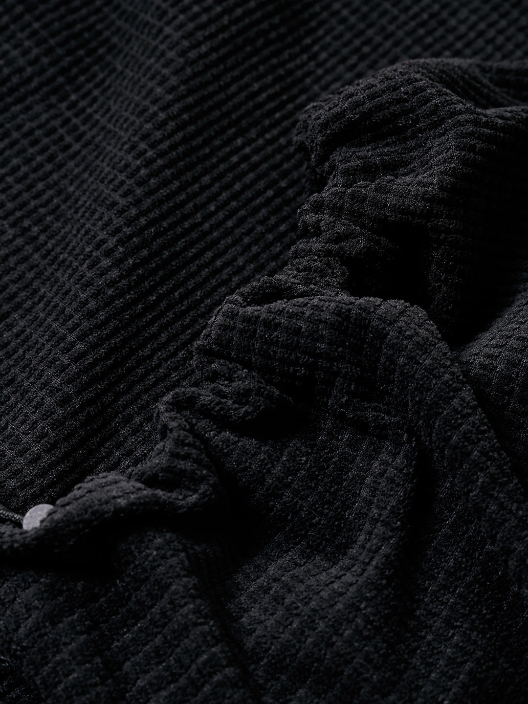 Men's Black Wide Leg Fit Textured Utility Cargo