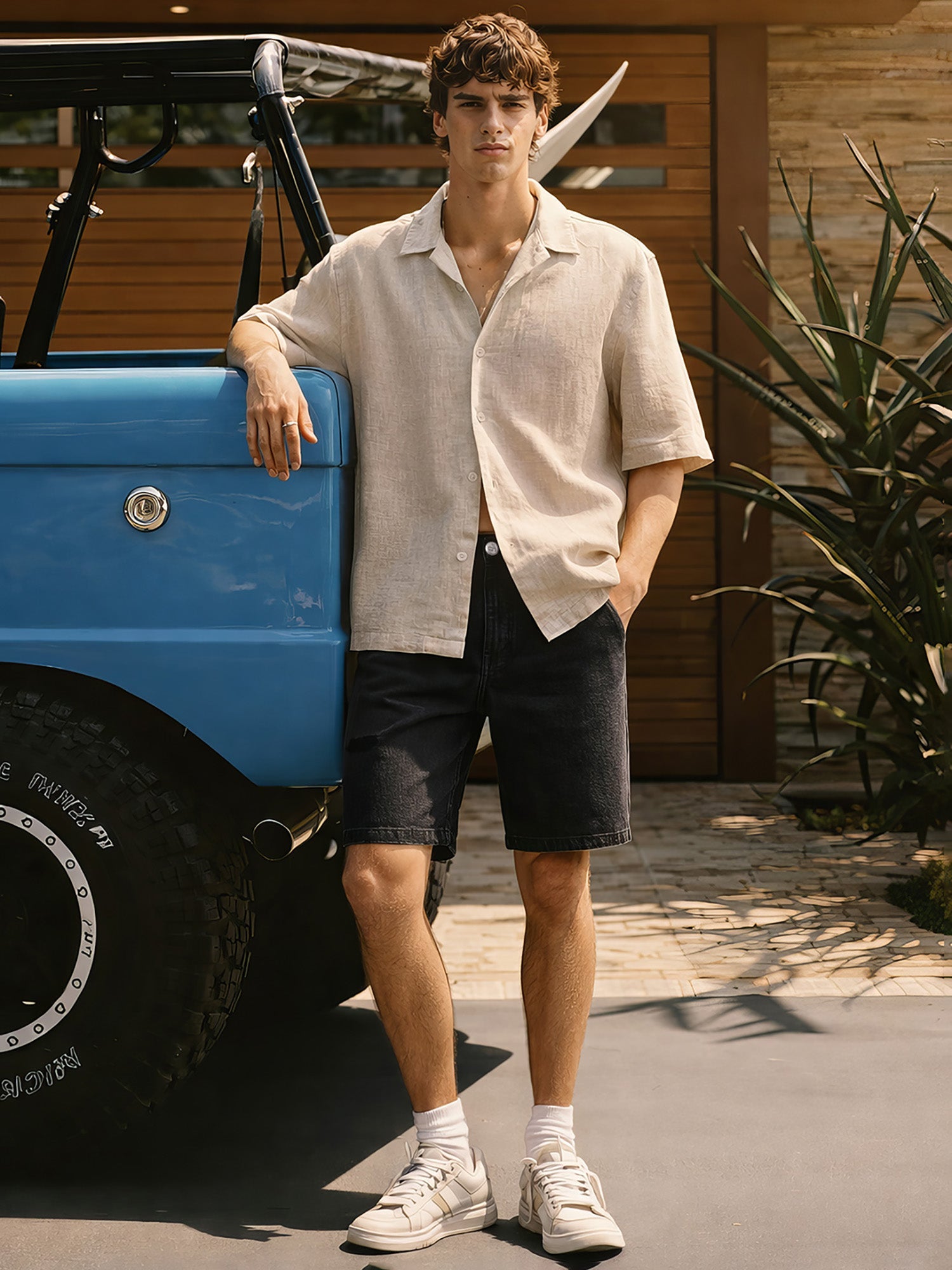 Men's Black Regular Fit Solid Casual Shorts