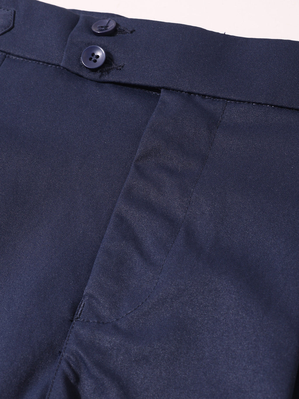 Men's Blue Relaxed Fit Utility Solid Trousers