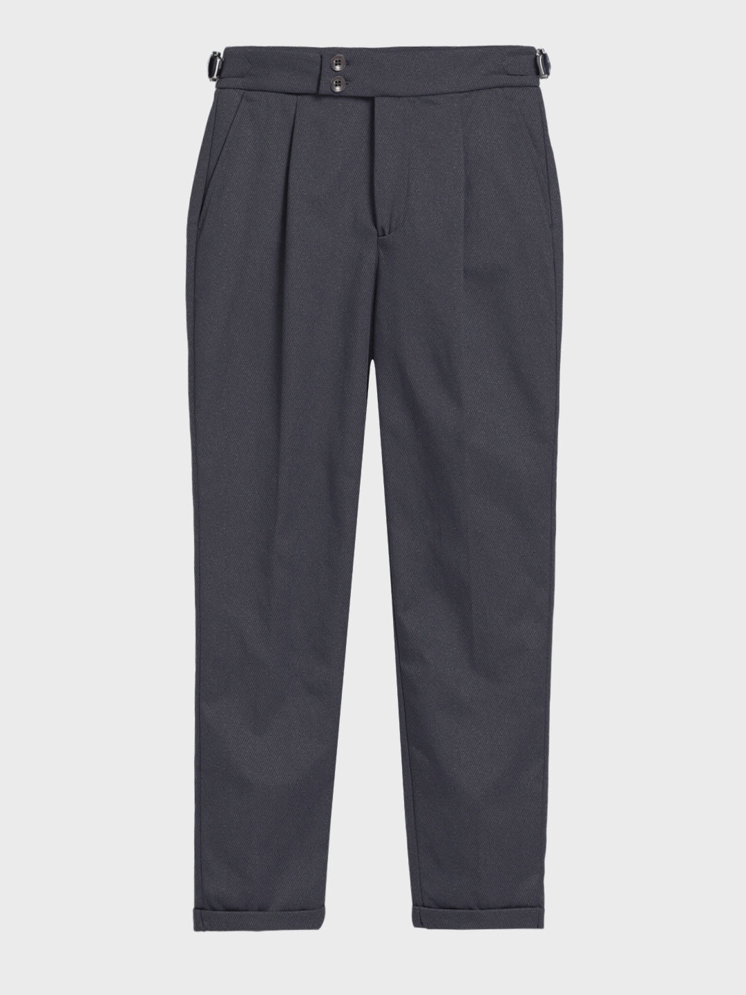 Men's Grey Relaxed Fit Utility Solid Trousers