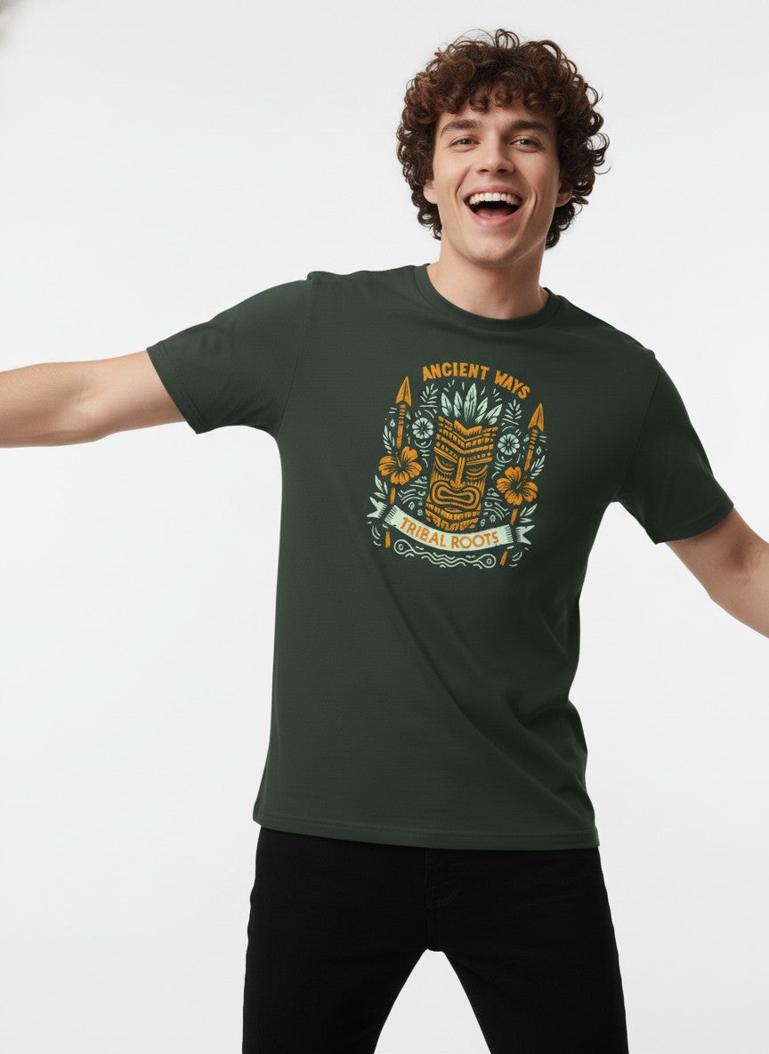 Men Cotton Tribal T-Shirt