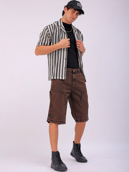 Men's Potting Soil Relaxed Fit Solid Utility Denim Shorts