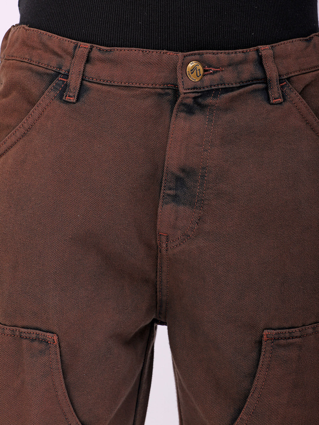 Men's Potting Soil Relaxed Fit Solid Utility Denim Shorts