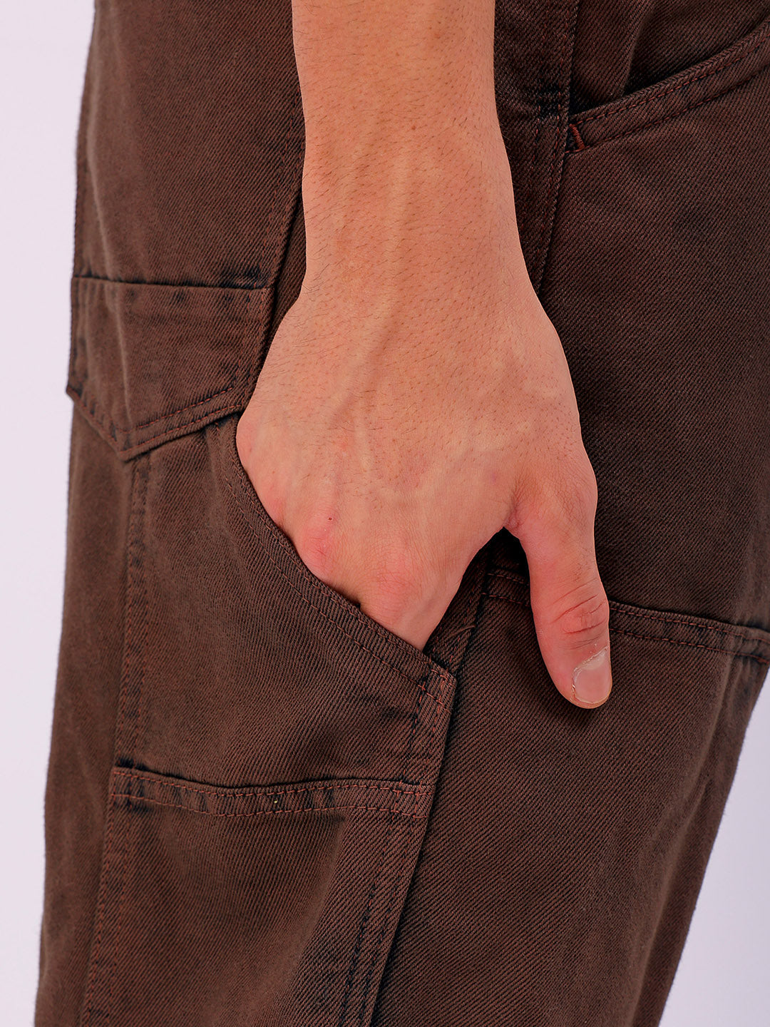 Men's Potting Soil Relaxed Fit Solid Utility Denim Shorts