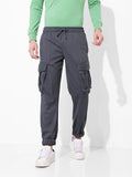 Men's Graphite Relaxed Fit Textured Casual Jogger
